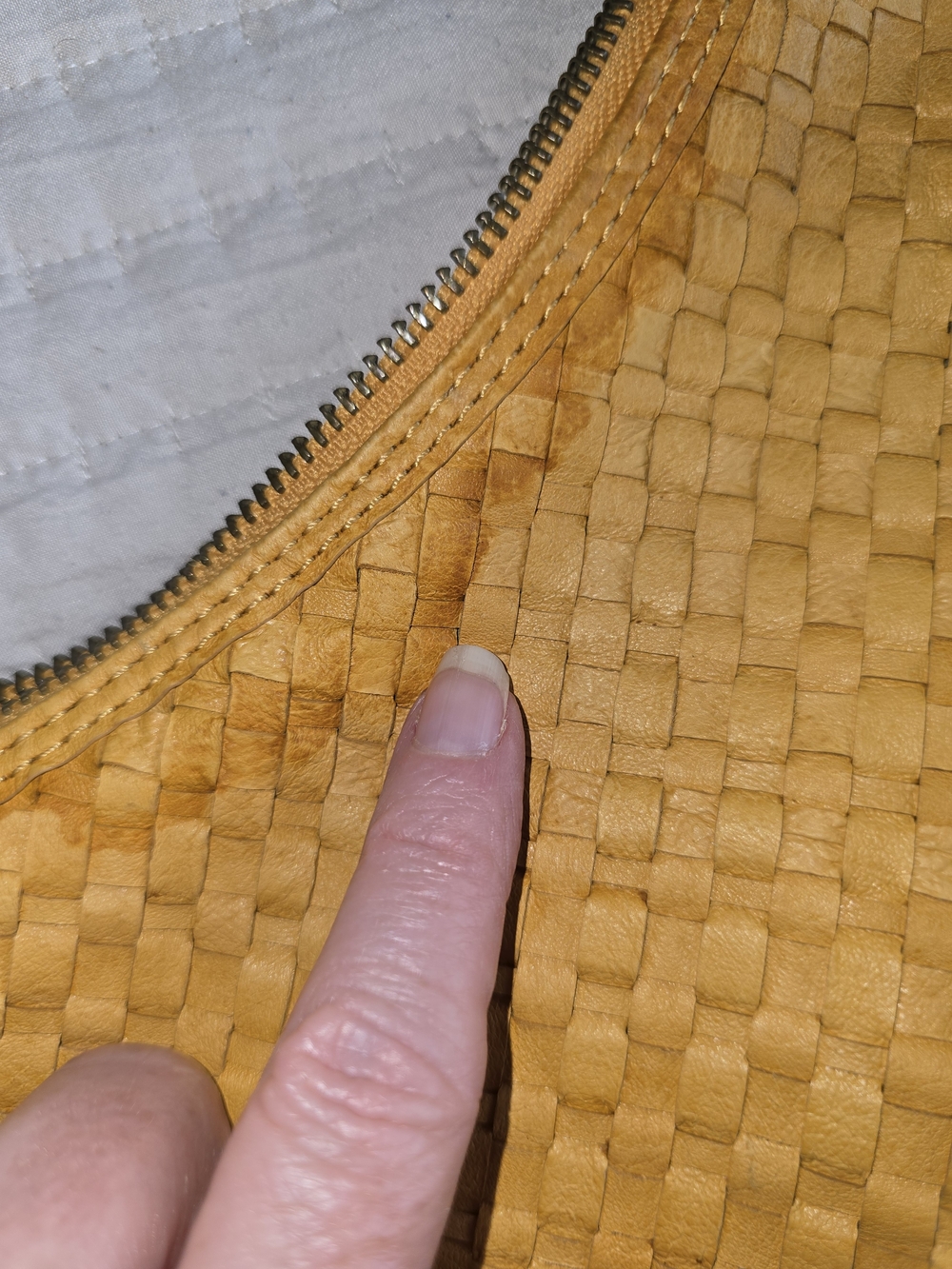 Elliott Lucca Woven Mustard Leather Hobo Bag - Picture 12 of 12